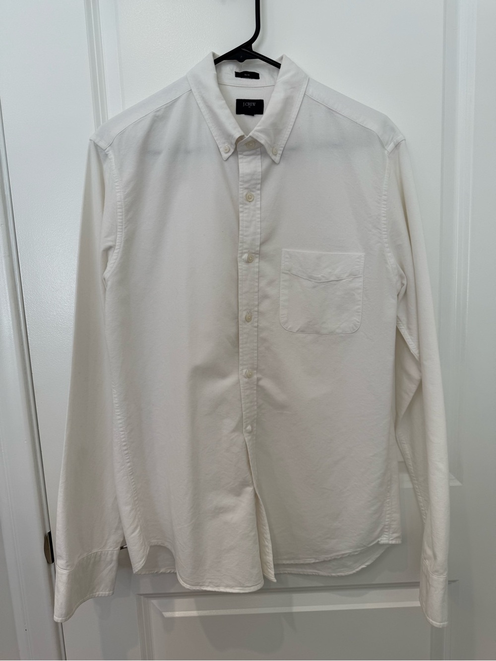 J. Crew Men's Off-White Button-Down Oxford Shirt